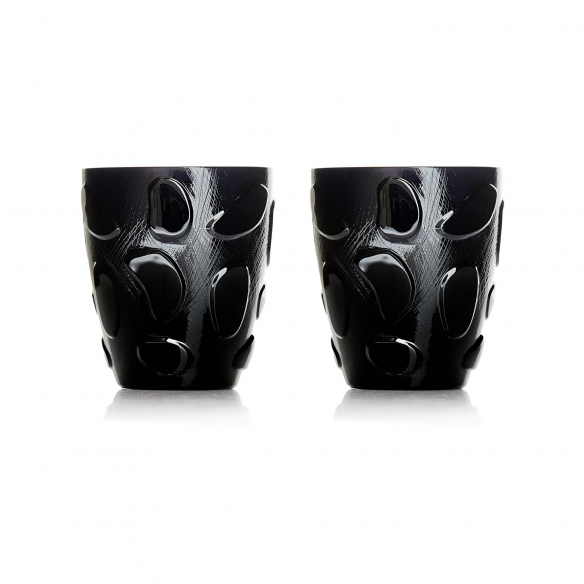 Arnolfo di Cambio  2 bicchieri old fashion Bolle Nero - Design di Michele De Lucchi