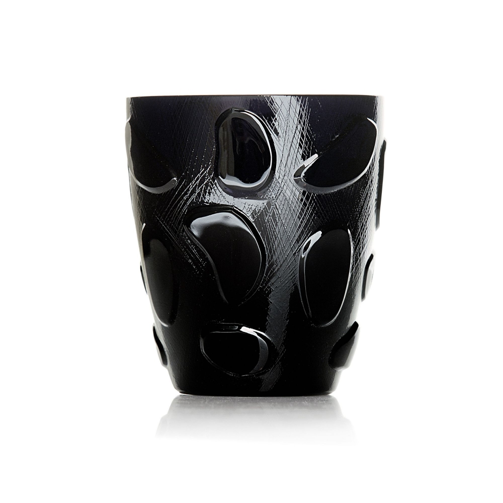 Arnolfo di Cambio  2 bicchieri old fashion Bolle Nero - Design di Michele De Lucchi