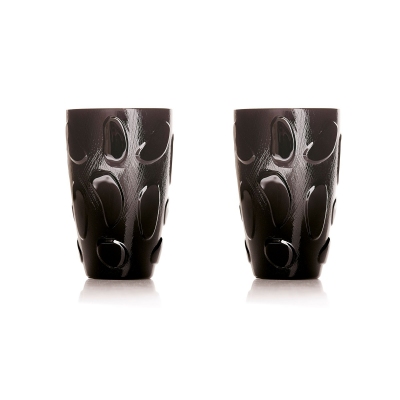 Arnolfo di Cambio  2 bicchieri bibita Bolle Nero - Design di Michele De Lucchi