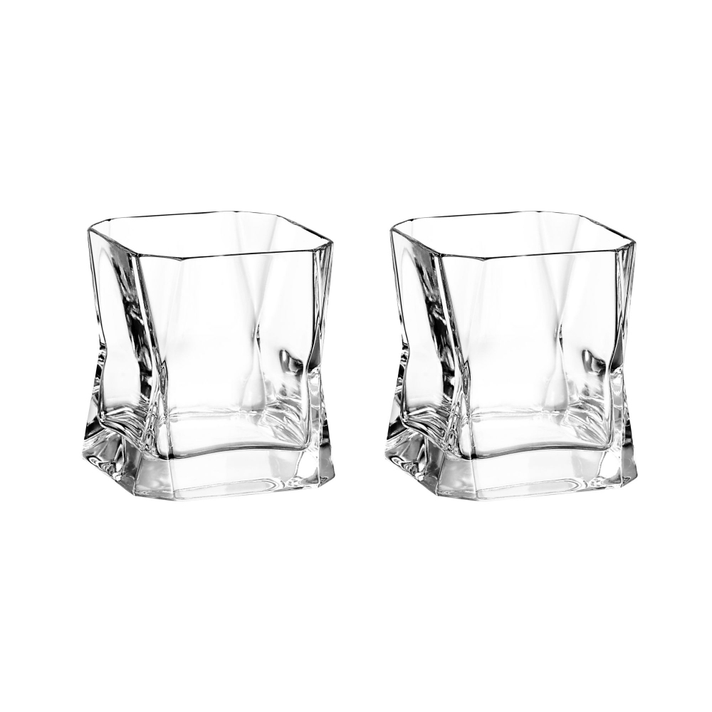 Arnolfo di Cambio Set of 2 Cini Double Old Fashion Glasses - Designed by Cini Boeri