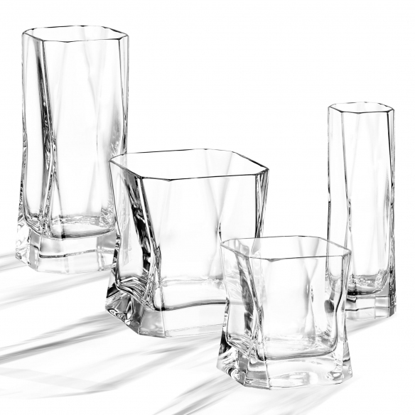 Arnolfo di Cambio Set of 2 Cini Double Old Fashion Glasses - Designed by Cini Boeri