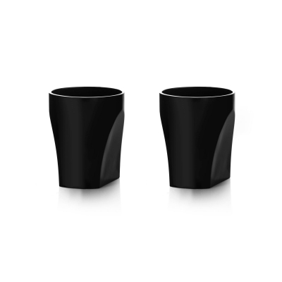 Arnolfo di Cambio  2 bicchieri double old fashion Conversazione Black - Design di Enzo Mari