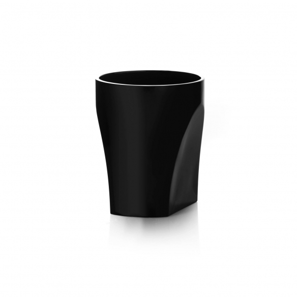 Arnolfo di Cambio Set 2 bicchieri double old fashion Conversazione Black - Design di Enzo Mari