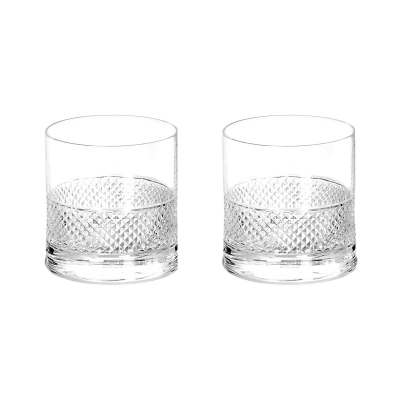 Arnolfo di Cambio Set of 2 Old Fashion Diamond Glasses - Designed by Claire Le Sage