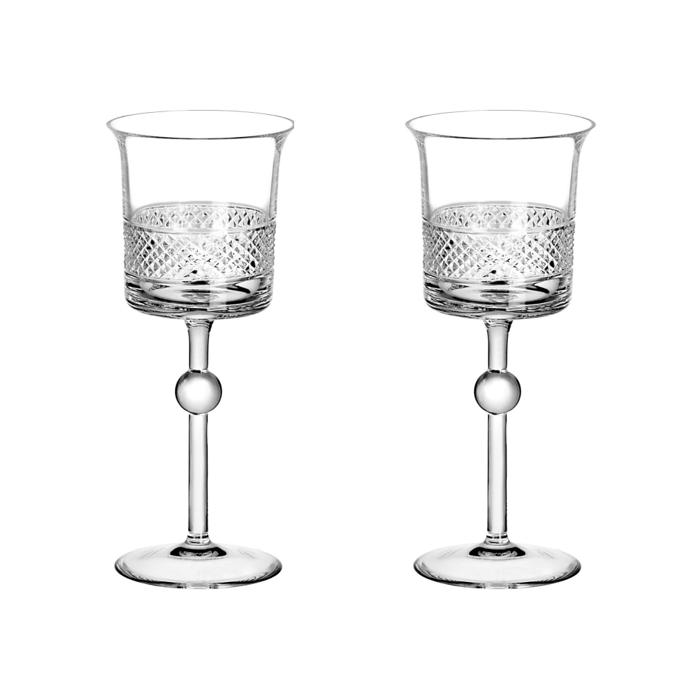 Arnolfo di Cambio Set of 2 Diamond Water Goblets - Designed by Claire Le Sage