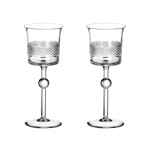 Arnolfo di Cambio Set of 2 Diamond Wine Goblets - Designed by Claire Le Sage