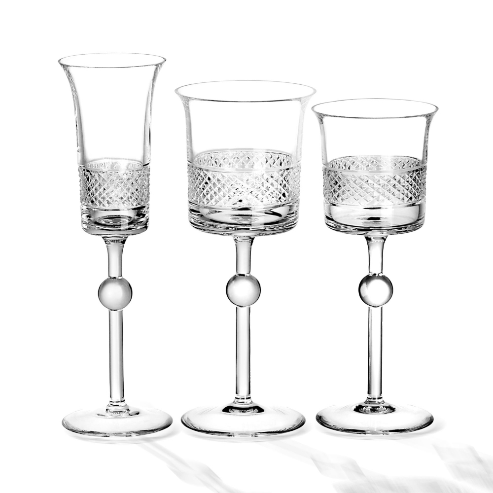Arnolfo di Cambio Set of 2 Diamond Wine Goblets - Designed by Claire Le Sage