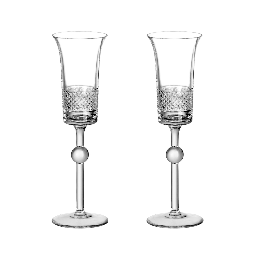 Arnolfo di Cambio Set of 2 Diamond Flute Goblets - Designed by Claire Le Sage