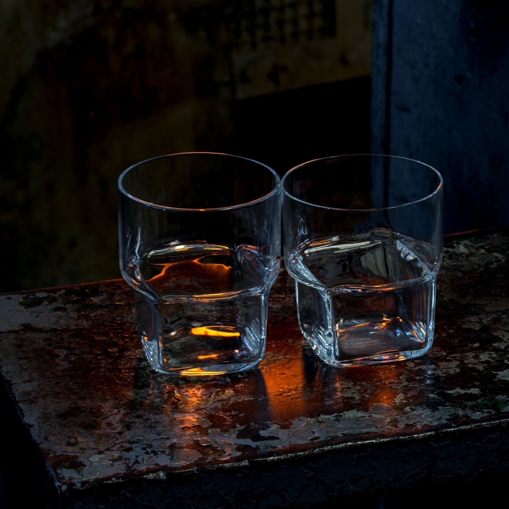 Arnolfo di Cambio Mapan 2 Double Old Fashion Glasses Set - Designed by Sergio Asti