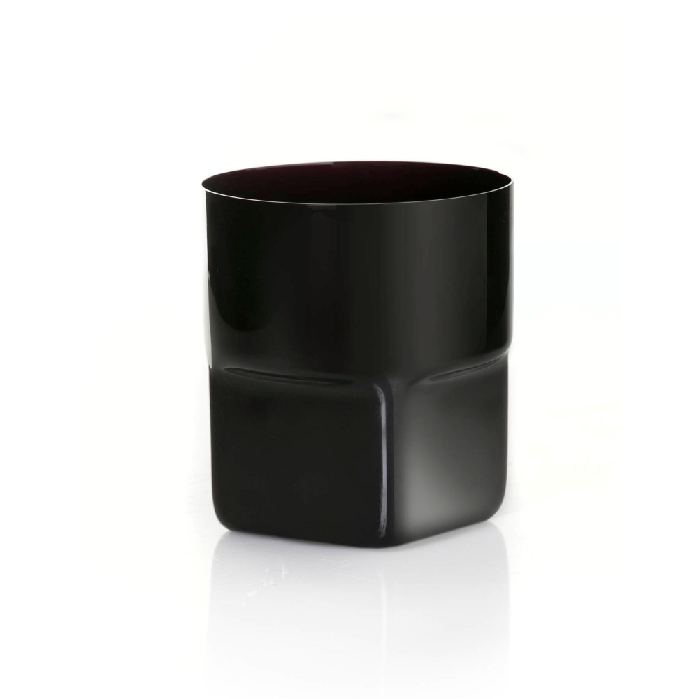 Arnolfo di Cambio Mapan Black 2 Double Old Fashion Glasses Set - Designed by Sergio Asti