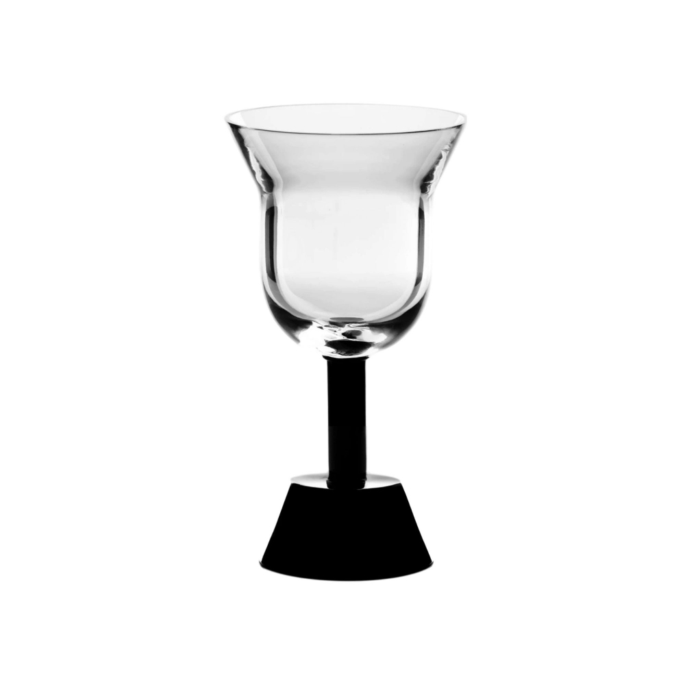 Arnolfo di Cambio Orfeo Black Set of 2 Water Goblets - Designed by Ettore Sottsass