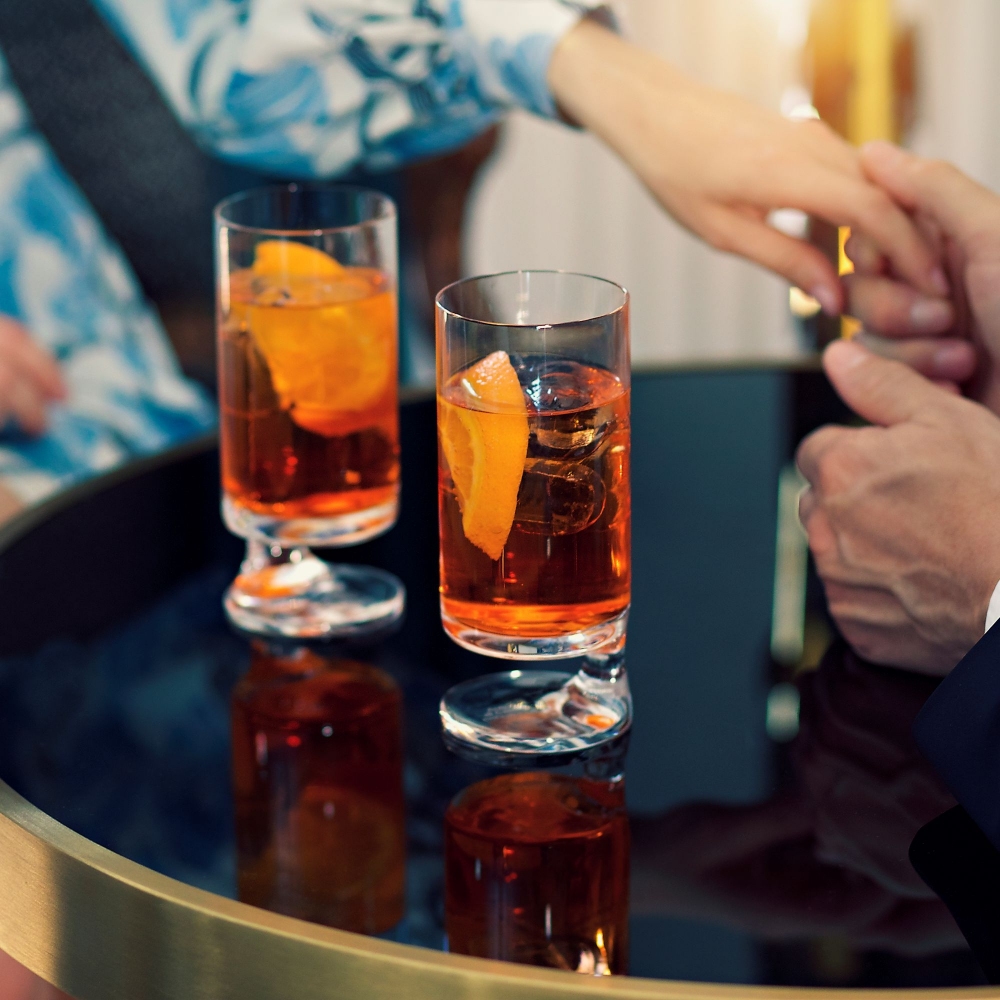 Arnolfo di Cambio  2 bicchieri bibita Smoke - Design di Joe Colombo