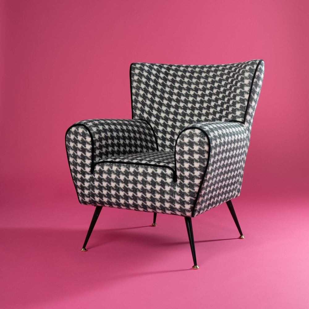 The Pied De Poule Black & White Armchair