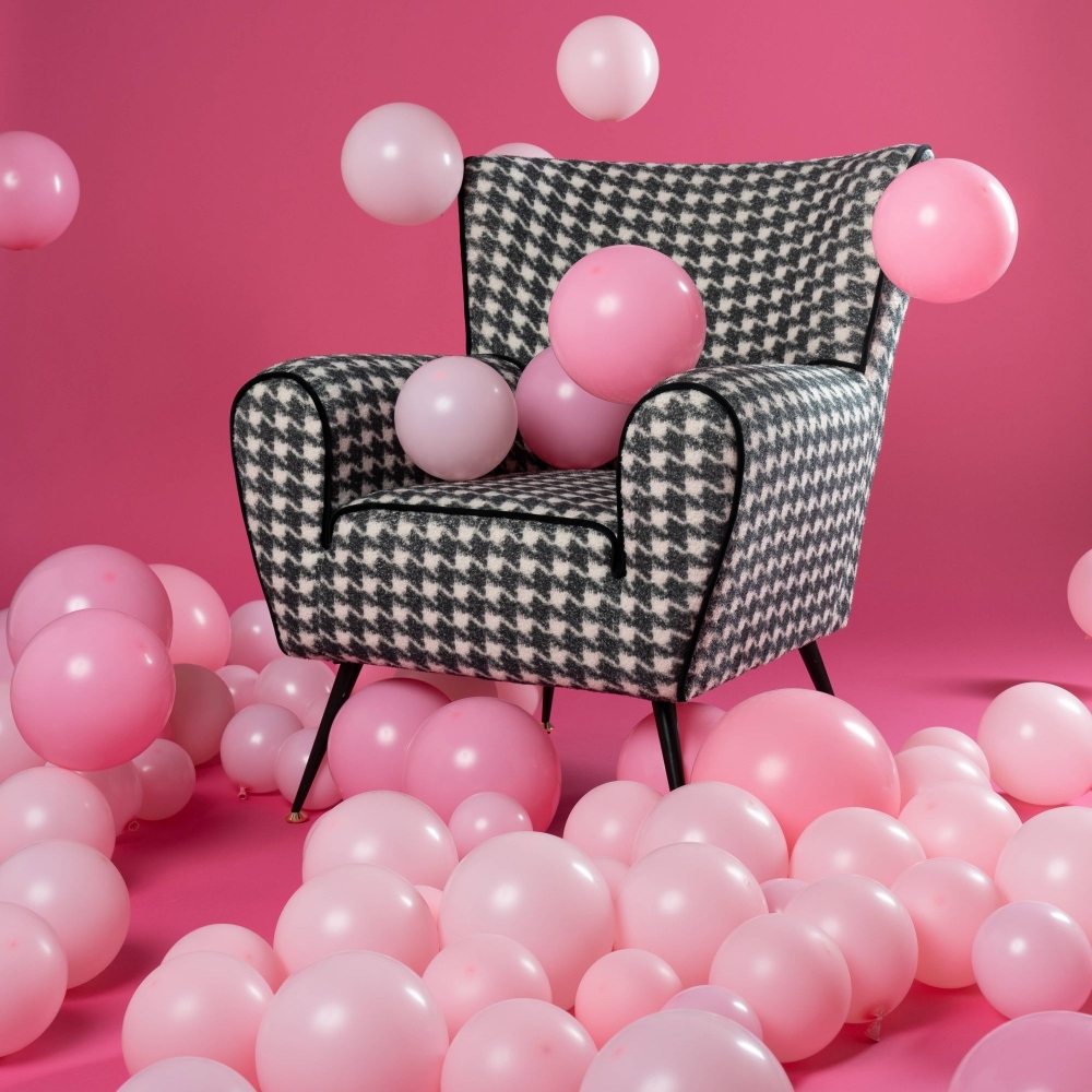 The Pied De Poule Black & White Armchair