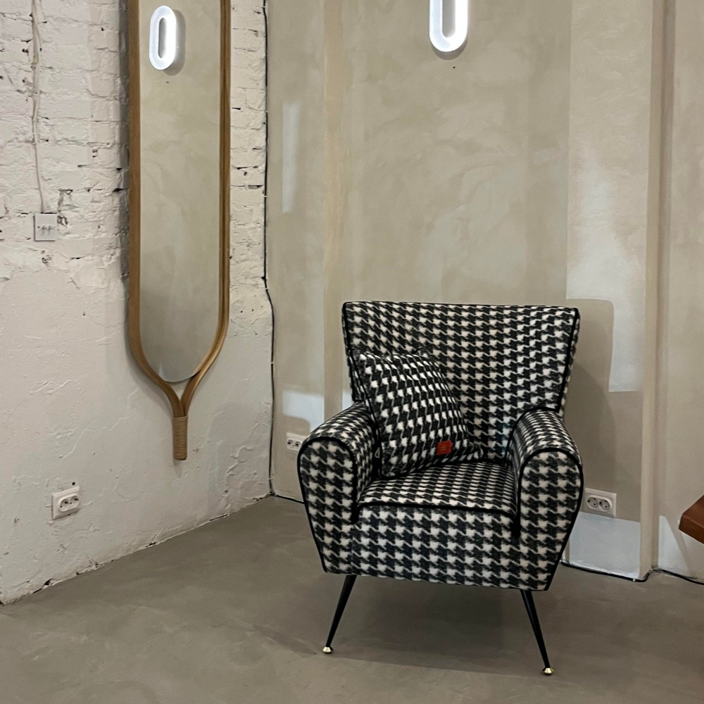 The Pop Label Poltrona Pied De Poule Black&White