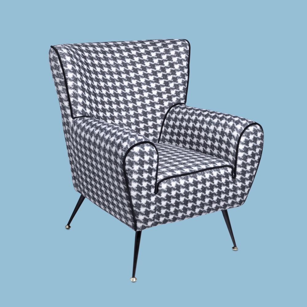 The Pied De Poule Black & White Armchair