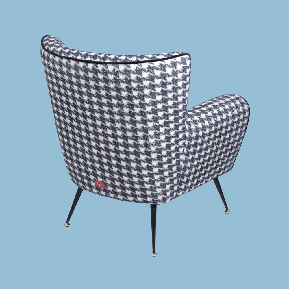 The Pop Label Poltrona Pied De Poule Black&White