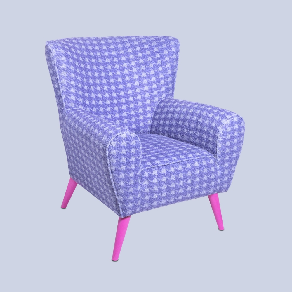 The Pop Label Poltrona Pied De Poule Fucsia