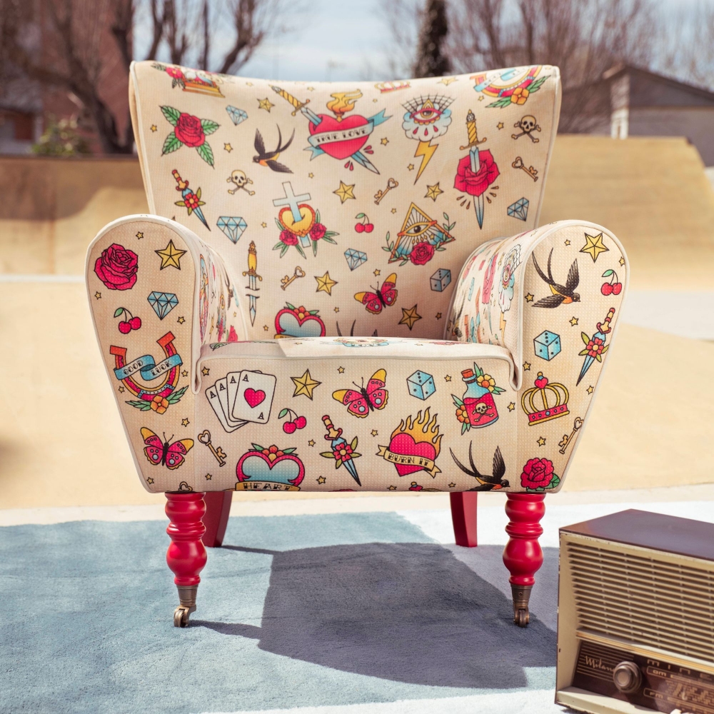 The Pop Label Tattoo Armchair