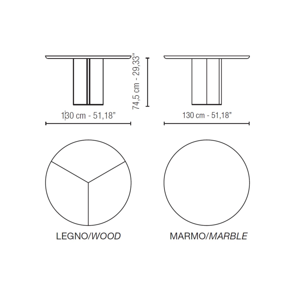 Milano 1964 Bellagio Round Table Ø130x74.5h cm