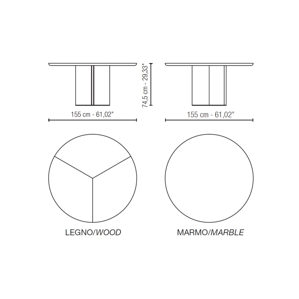 Milano 1964 Bellagio Round Table Ø150x74.5h cm