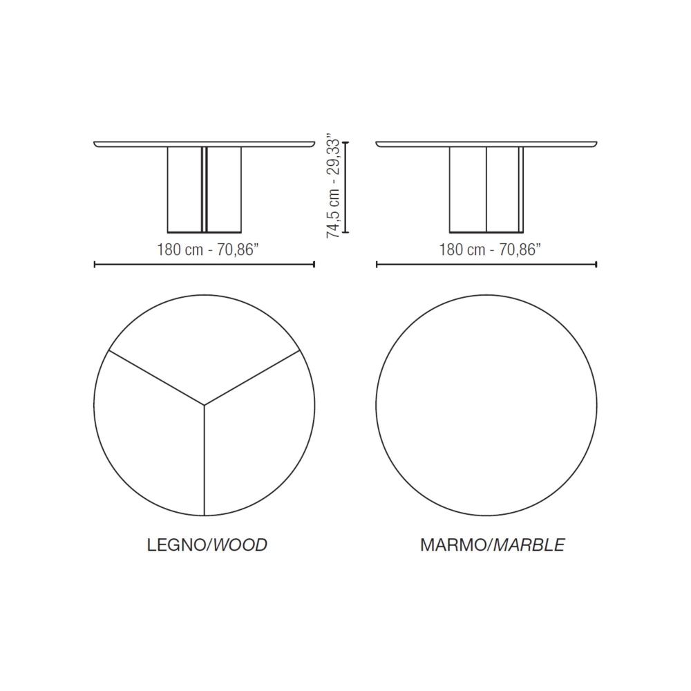 Milano 1964 Bellagio Round Table Ø180x74.5h cm