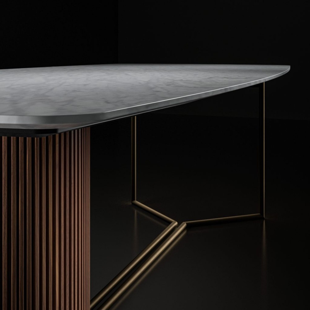 Milano 1964 Tavolo rettangolare a botte Cernobbio 200x105x75h cm