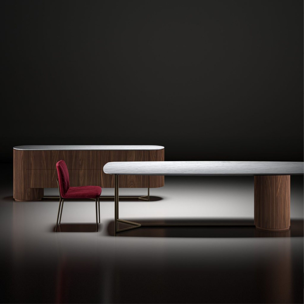 Milano 1964 Tavolo rettangolare a botte Cernobbio 240x105x75h cm