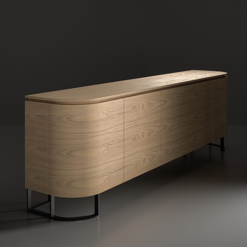 Milano 1964 Madia 2 ante curve + 3 lineari Bellagio 245x45.5x75h cm