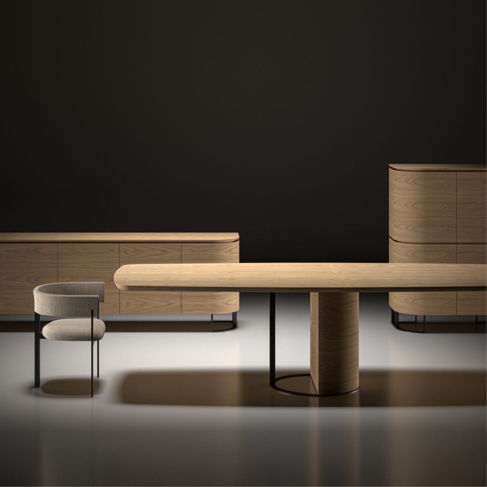 Milano 1964 Bellagio 2 curved doors + 3 linear doors Sideboard 245x45.5x75h cm