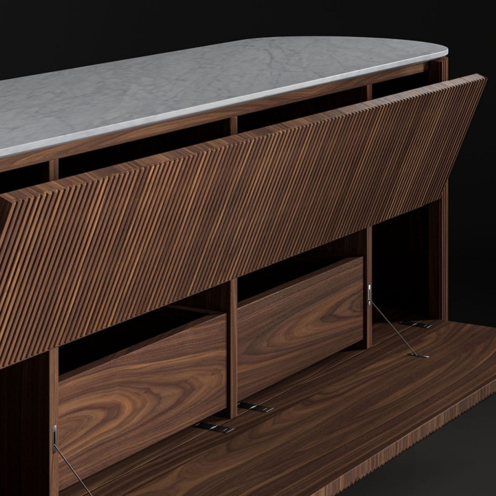 Milano 1964 Cernobbio drop-front Sideboard 180x45x77h cm