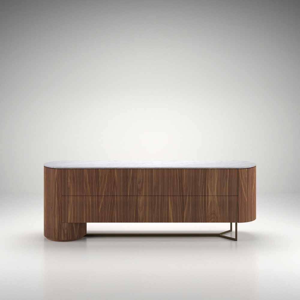 Milano 1964 Madia con ante a ribalta Cernobbio 225x45x77h cm