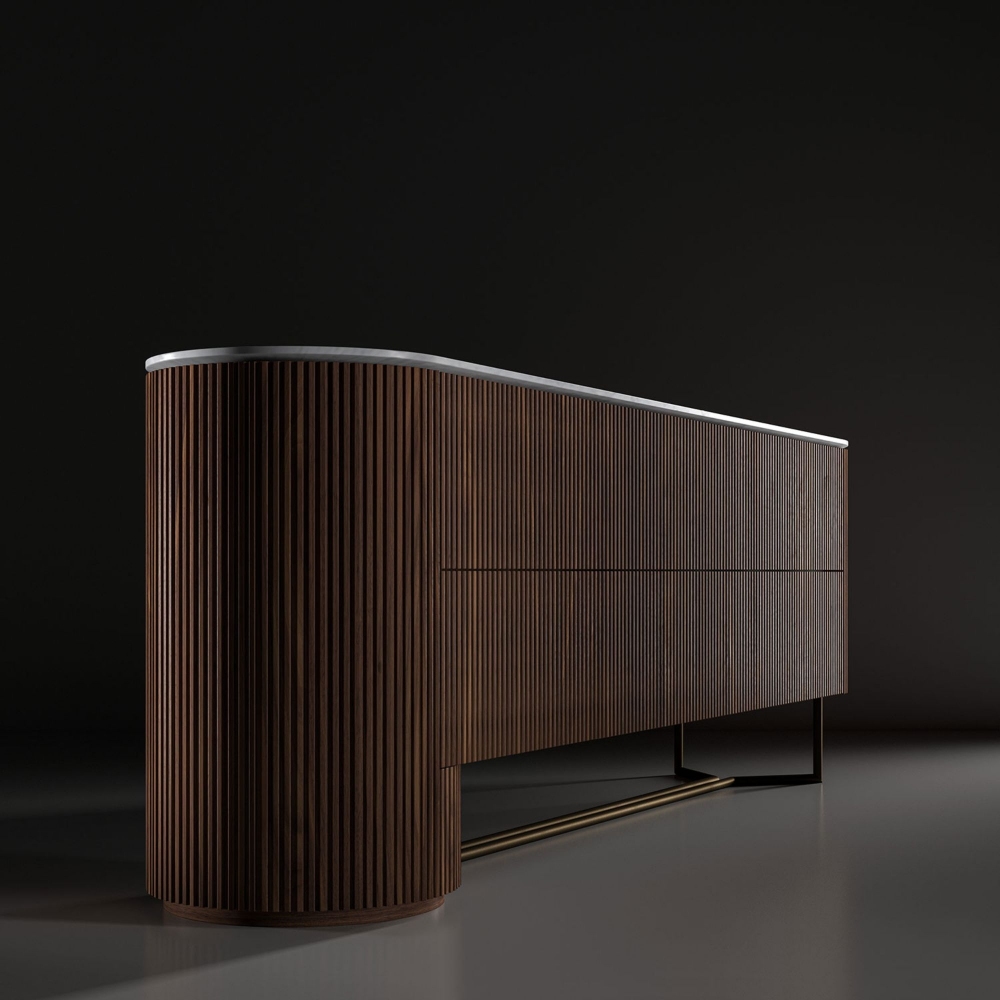 Milano 1964 Cernobbio drop-front Sideboard 225x45x77h cm