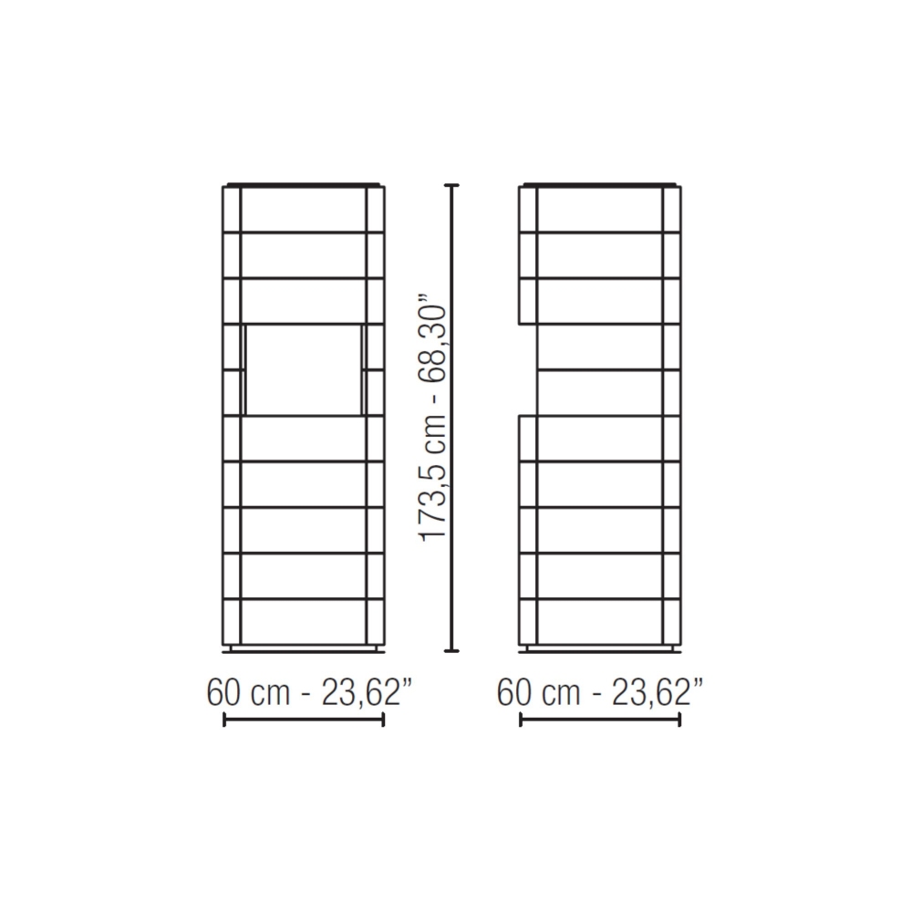 Milano 1964 Totem Como -  2 ante + vano a giorno con LED