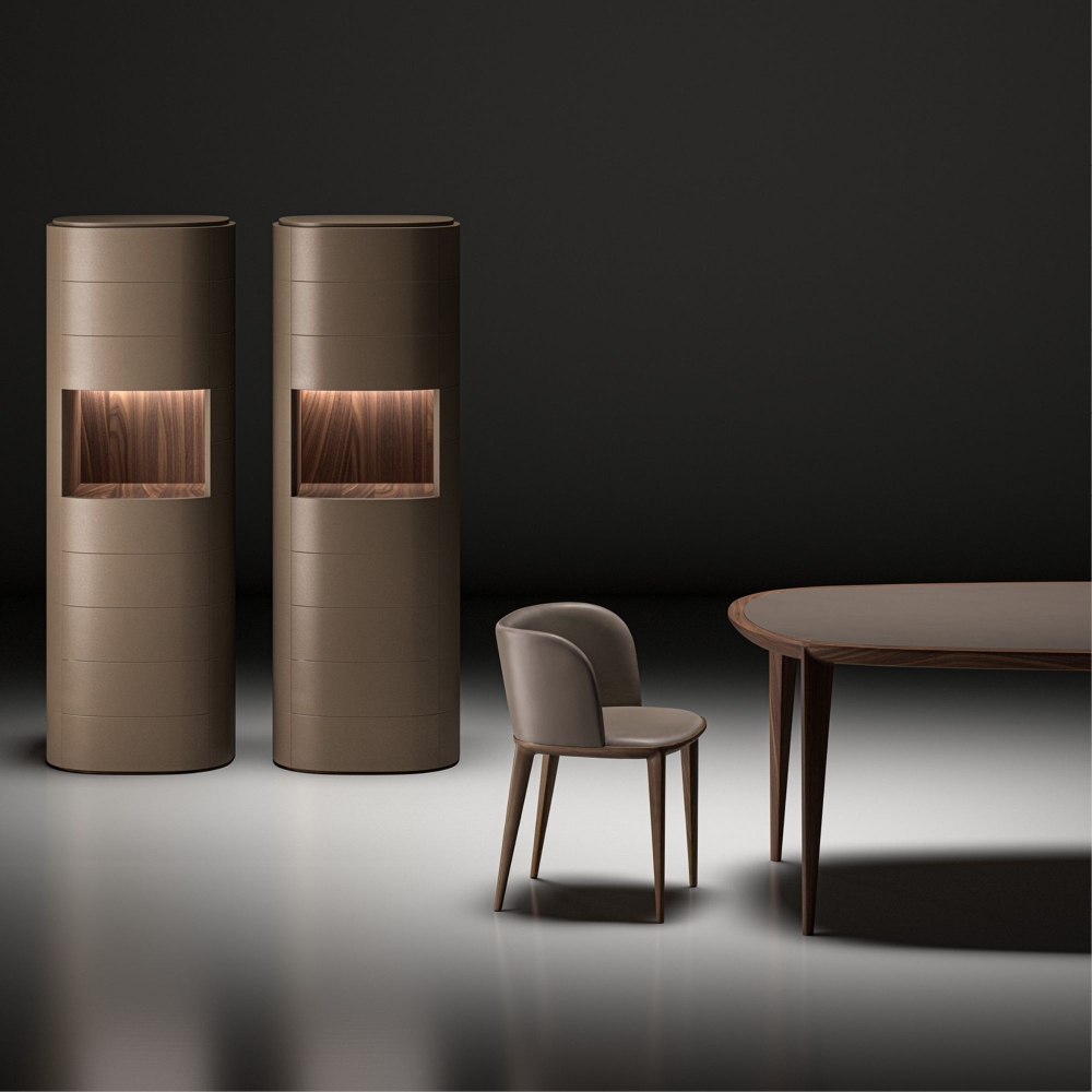 Milano 1964 Como Totem with 2 doors and an open compartment with LED