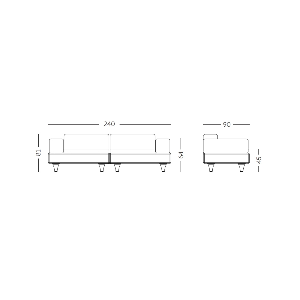 Slide Divano 3 posti outdoor Happylife