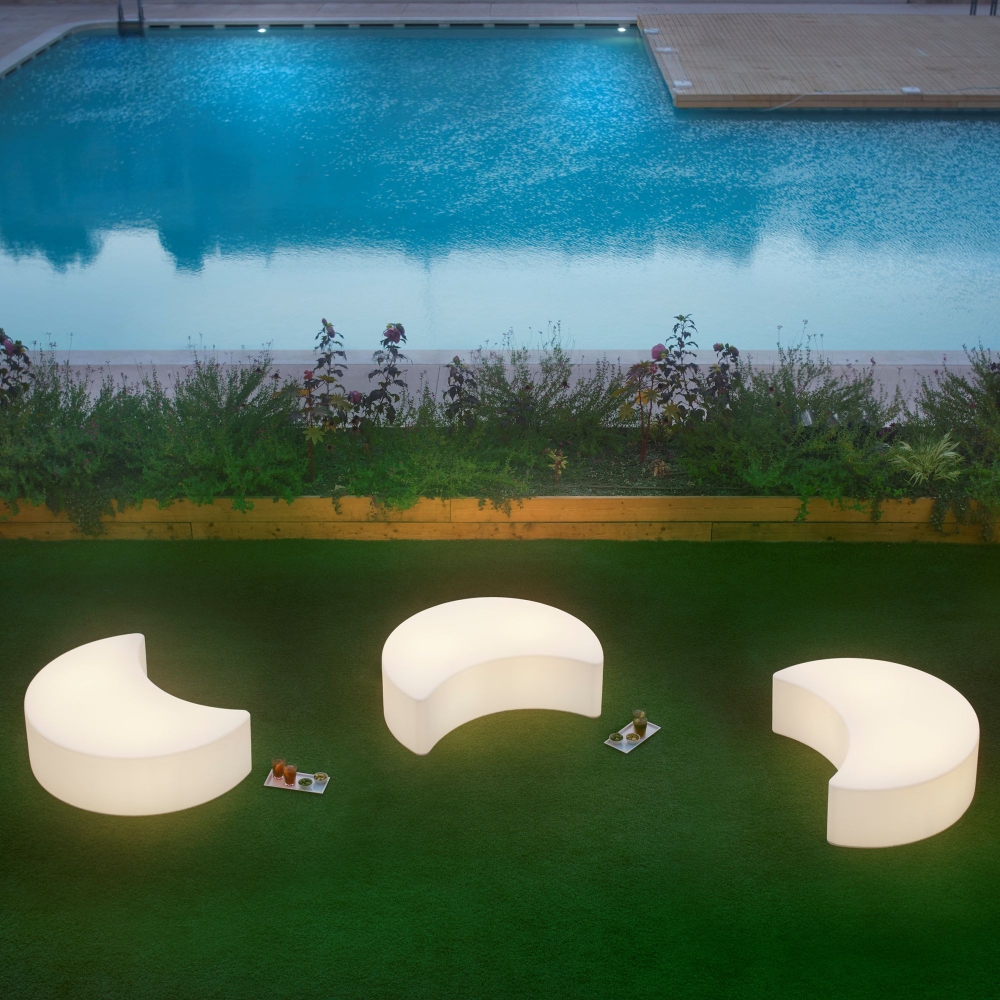 Slide Moon illuminated Pouf