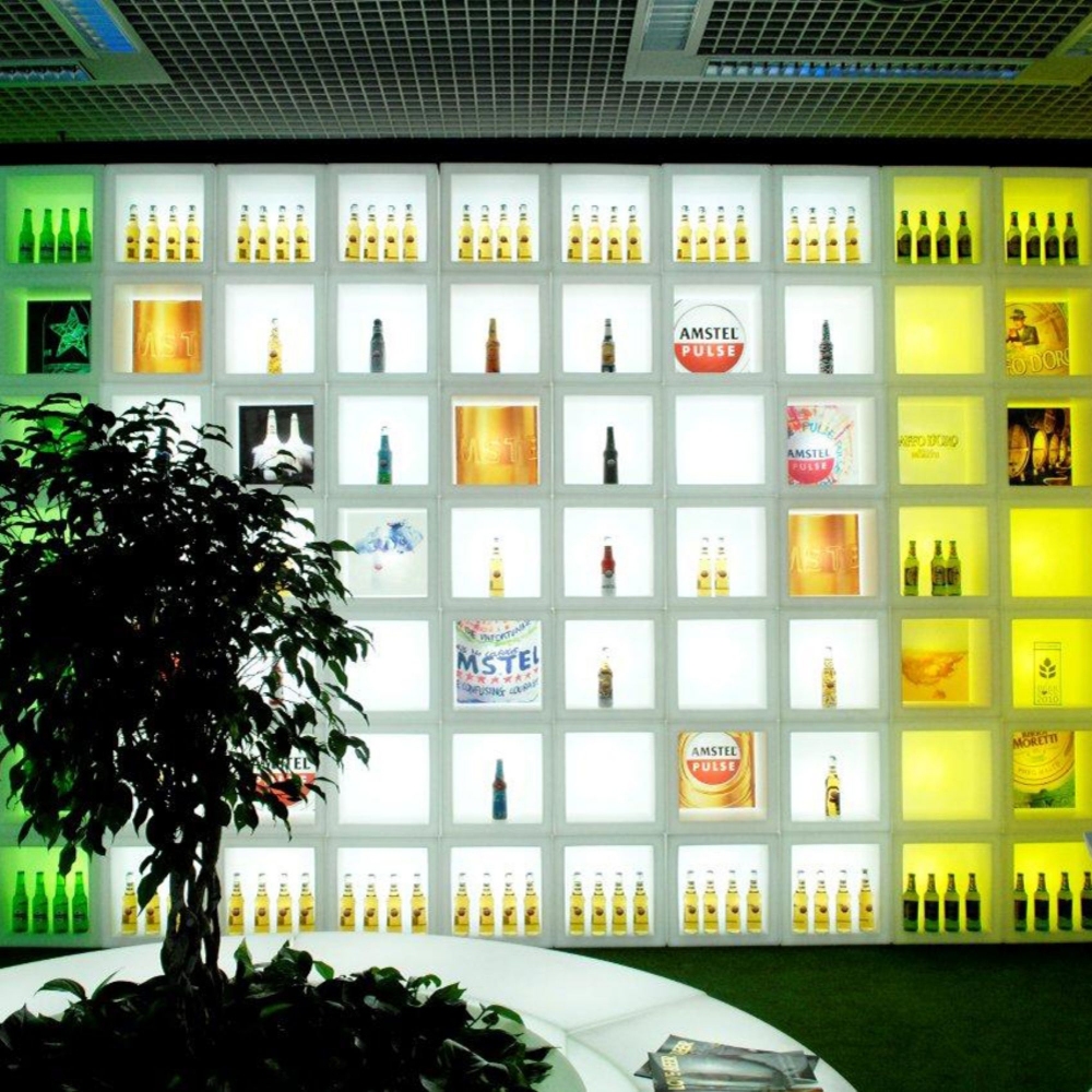 Slide Espositore modulare luminoso Open Cube 45 LED