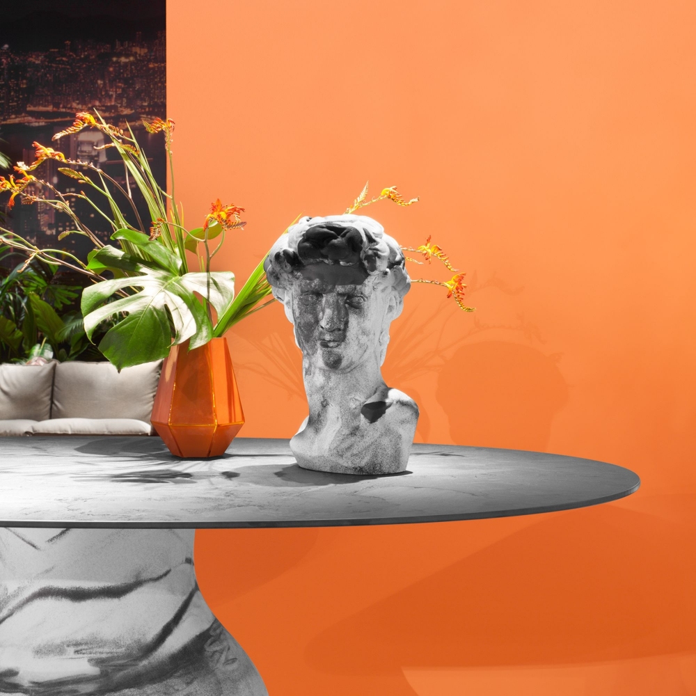 Slide Tavolo outdoor Ottocento Medium Ø80x71h cm - Piano tondo in HPL