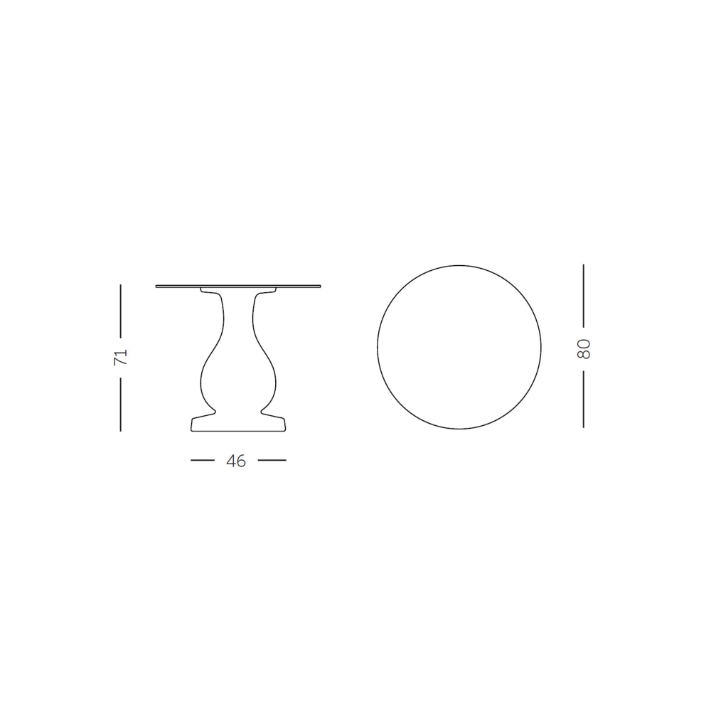 Slide Ottocento Medium outdoor Table Ø80x71h cm - Round HPL Top