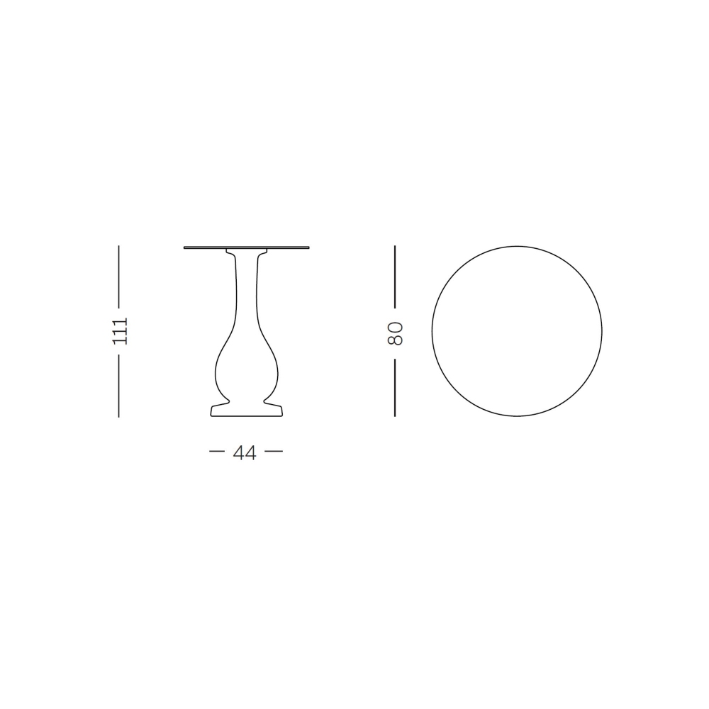 Slide Ottocento Up High Outdoor Table Ø80x110h cm