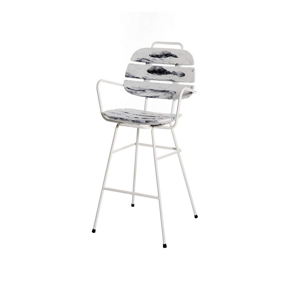 Slide Ribs Up High Outdoor Stool