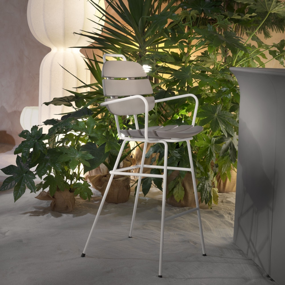 Slide Sgabello alto outdoor Ribs Up