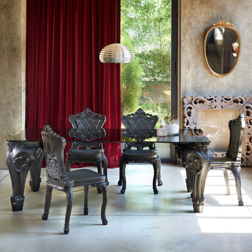 Slide Sir of Love Table 200x110x71h cm - Smoky Grey Tempered Glass Top