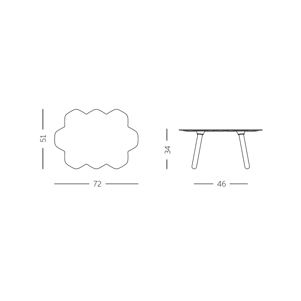Slide Tavolino basso Tarta 72x51x34h cm