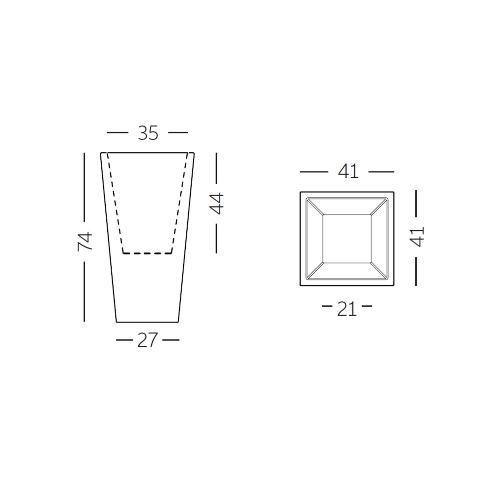 Slide Vaso outdoor Y-Pot 41x41x74h cm