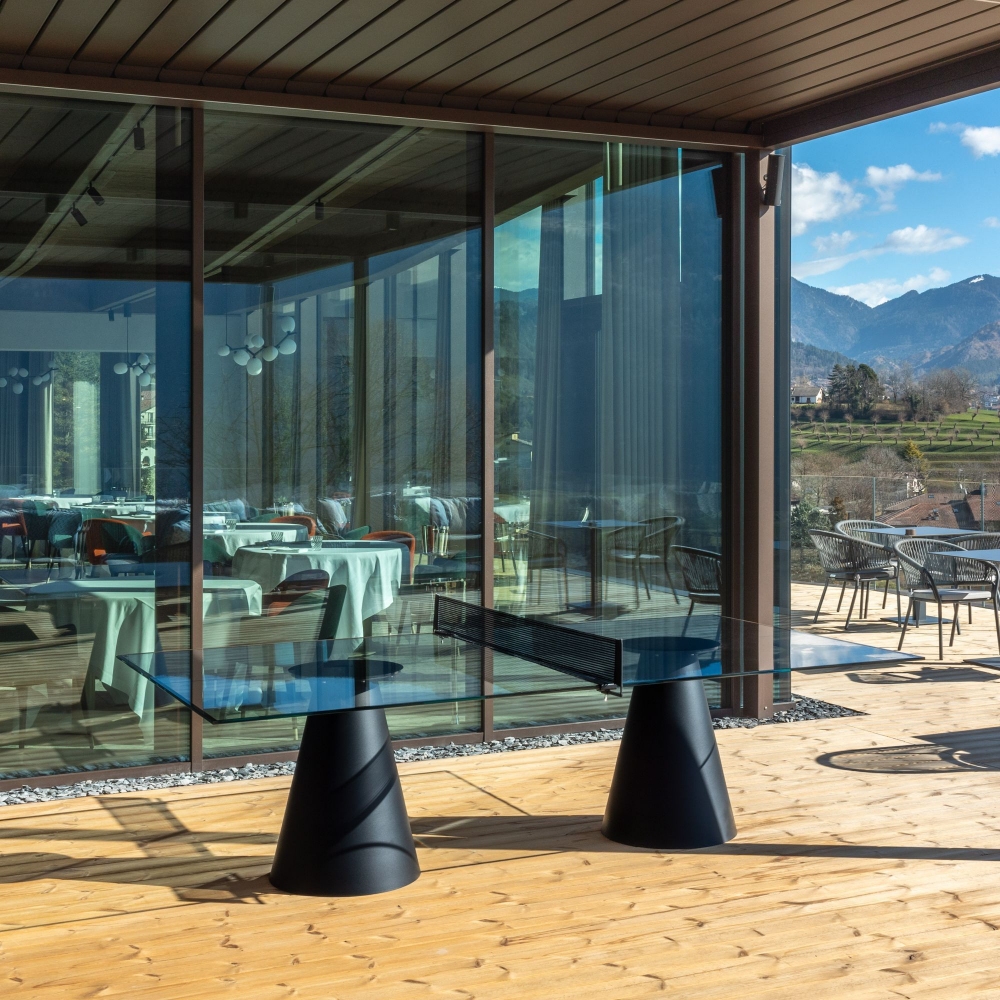 FAS Pendezza Dada Glass Black Ping Pong Table 274x152,5x76h cm