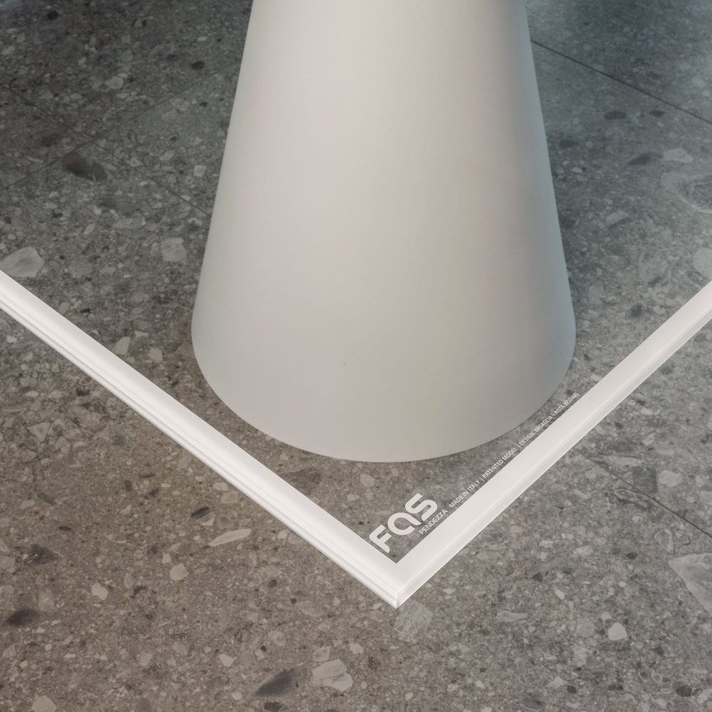 FAS Pendezza Dada Glass White Ping Pong Table 274x152,5x76h cm