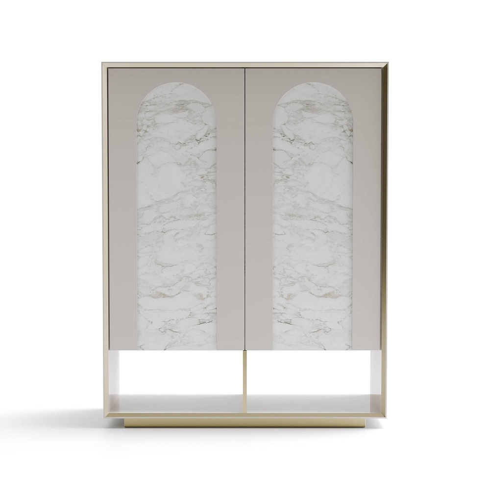 Capital Credenza Palladio con archi in metallo laccato opaco