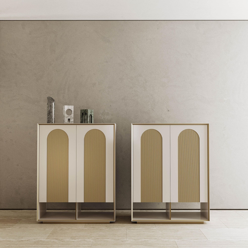 Capital Palladio Sideboard with matte lacquered metal arches